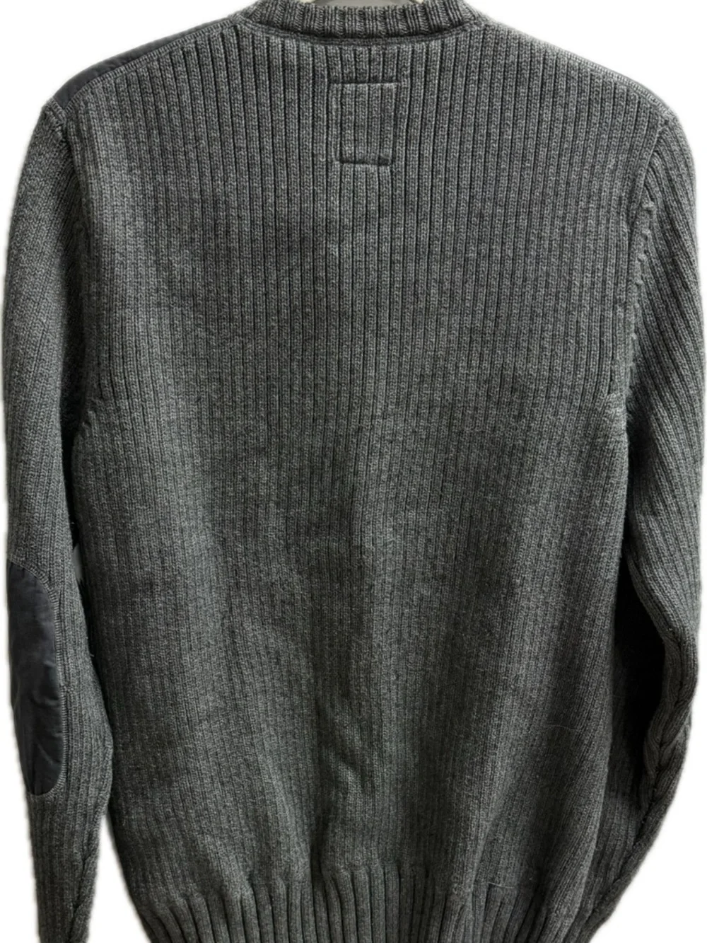Levi's‎ Gray Ribbed Full-Zip Sweater with Elbow & Shoulder Patches